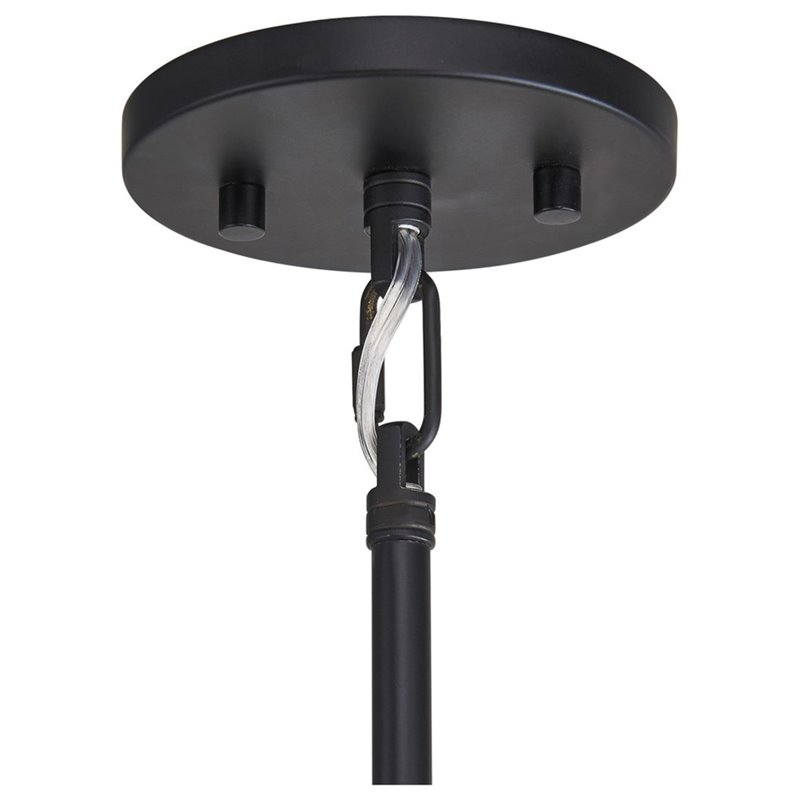 Woodbridge Lighting Shimmer 1-Light Metal and Glass Mini-Pendant in Black