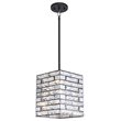 Woodbridge Lighting Shimmer 1-Light Metal and Glass Mini-Pendant in Black