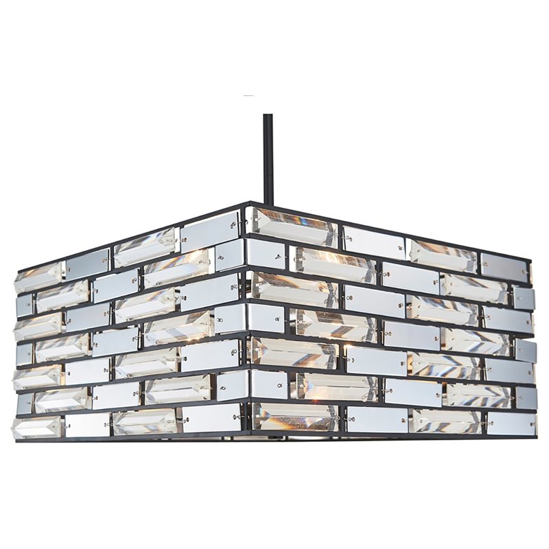 Woodbridge Lighting Shimmer 4-Light Metal and Glass Pendant in Black
