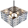 Woodbridge Lighting Shimmer 4-Light Metal and Glass Pendant in Black