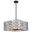 Woodbridge Lighting Shimmer 4-Light Metal and Glass Pendant in Black