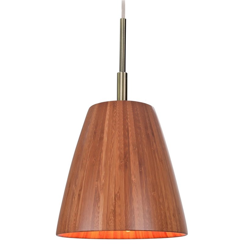 Woodbridge Lighting Sorg 1-Light Bamboo Mini-Pendant in Classic Brass