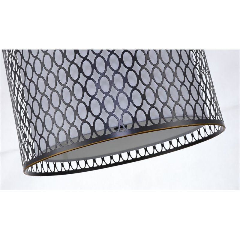 Woodbridge Lighting Spencer 3-Light Metal and Fabric Pendant in Bronze