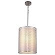 Woodbridge Lighting Spencer 3-Light Metal and Fabric Pendant in Satin Nickel
