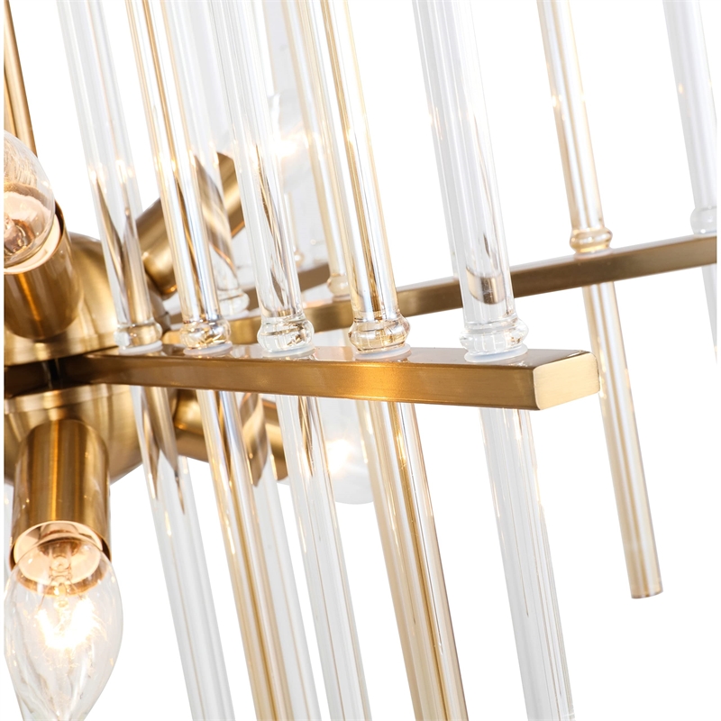 Woodbridge Lighting Spires 6-Light Metal Chandelier in Brass/Plated Amber