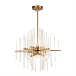 Woodbridge Lighting Spires 6-Light Metal Chandelier in Brass/Plated Amber