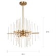 Woodbridge Lighting Spires 6-Light Metal Chandelier in Brass/Plated Amber
