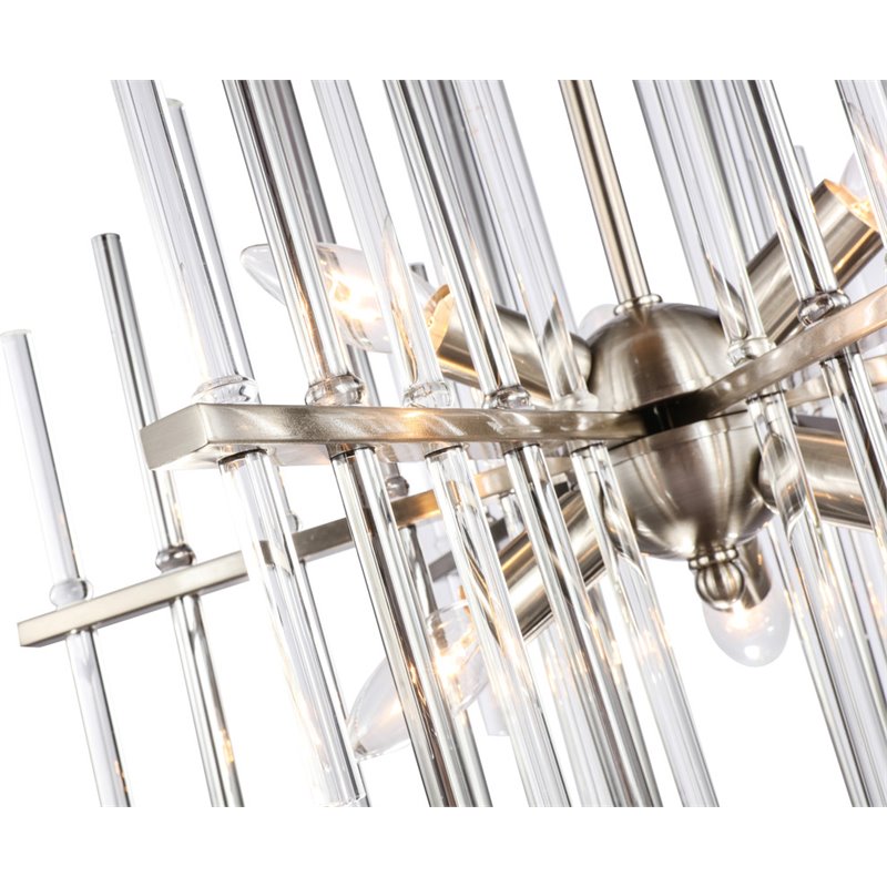 Woodbridge Lighting Spires 6-Light Metal Chandelier in Nickel/Plated Chrome