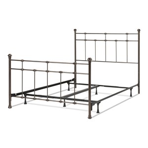Dexter Queen-Size Decorative Metal Bed in Dark Hammered Bronze