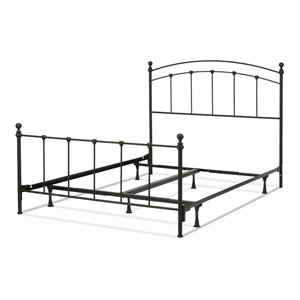 Sanford Full Sized Decorative Metal Bed in Matte Black
