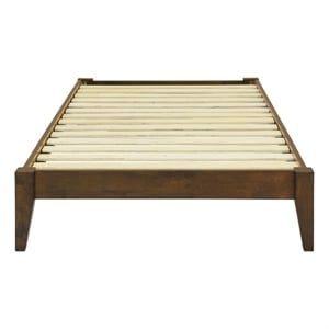 Willa Twin Wood Platform Bed - Walnut Finish