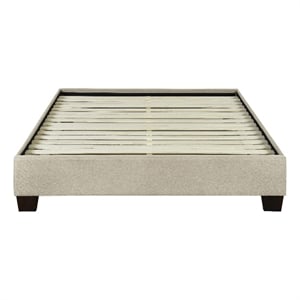Vera King Upholstered Platform Bed - Beige