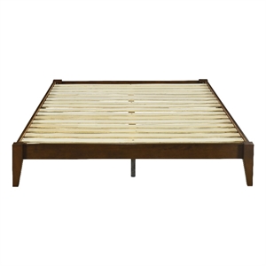 Willa King Wood Platform Bed - Walnut Finish