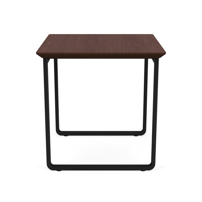 Gansett Reception Waiting Room Healthcare Steel End Table / Black Steel / Walnut