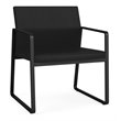 Gansett Reception Waiting Room Oversize Guest Chair / Black Steel / Black