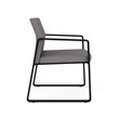 Gansett Reception Waiting Oversize Guest Chair / Black Steel / Light Gray