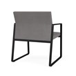 Gansett Reception Waiting Oversize Guest Chair / Black Steel / Light Gray