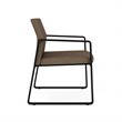 Gansett Reception Waiting Room Oversize Guest Chair / Black Steel / Brown