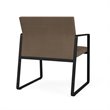 Gansett Reception Waiting Room Oversize Guest Chair / Black Steel / Brown