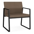 Gansett Reception Waiting Room Oversize Guest Chair / Black Steel / Brown