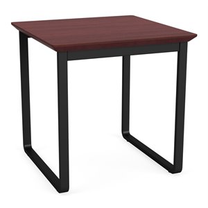 Gansett Reception Waiting Room Steel End Table / Black Steel / Mahogany