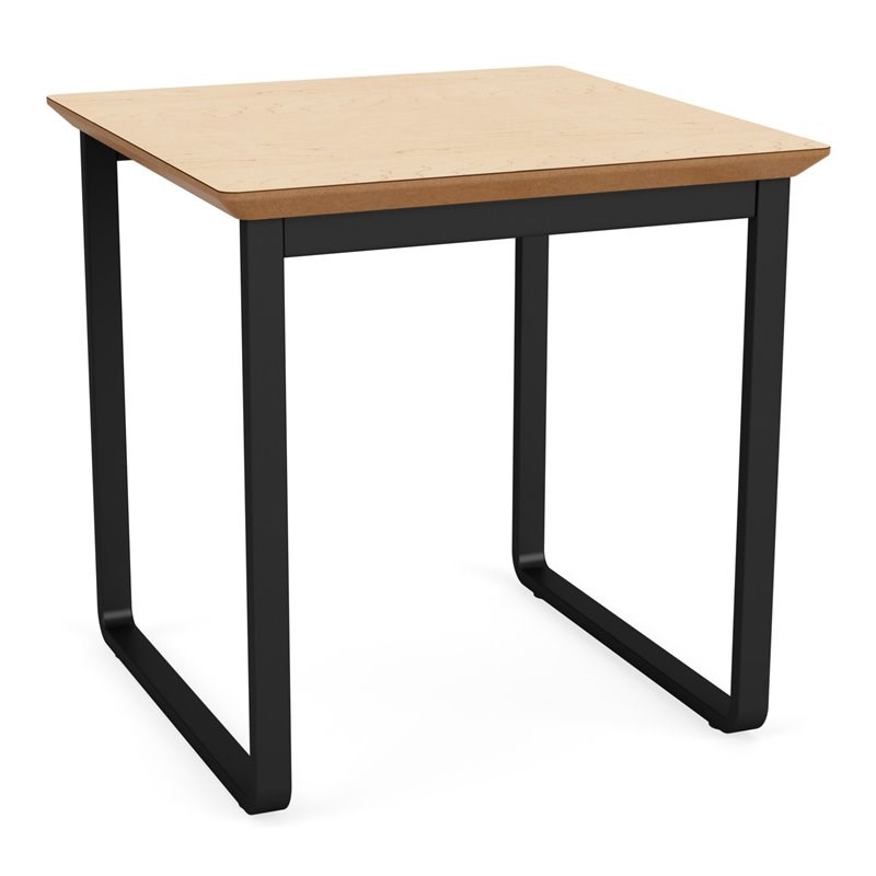 Gansett Reception Waiting Room Steel End Table / Black Steel / Natural