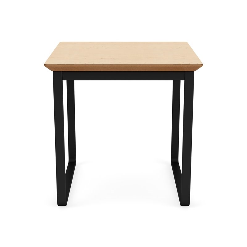 Gansett Reception Waiting Room Steel End Table / Black Steel / Natural