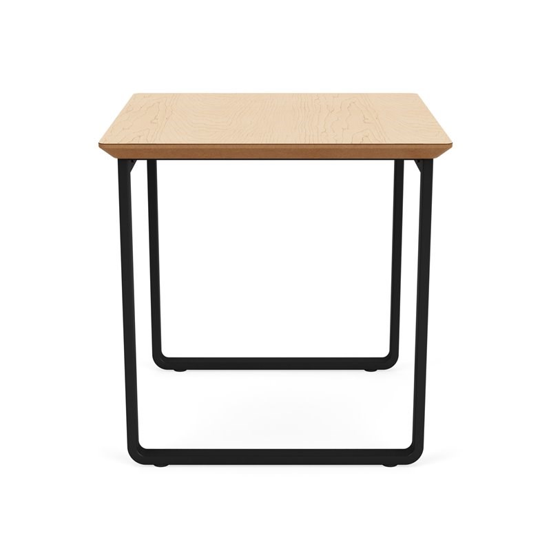 Gansett Reception Waiting Room Steel End Table / Black Steel / Natural