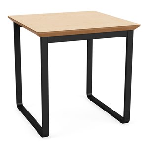 Lesro Gansett Modern Steel Metal End Table in Black/Natural Maple