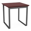 Gansett Reception Waiting Room Steel End Table / Charcoal Steel / Mahogany