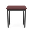 Gansett Reception Waiting Room Steel End Table / Charcoal Steel / Mahogany