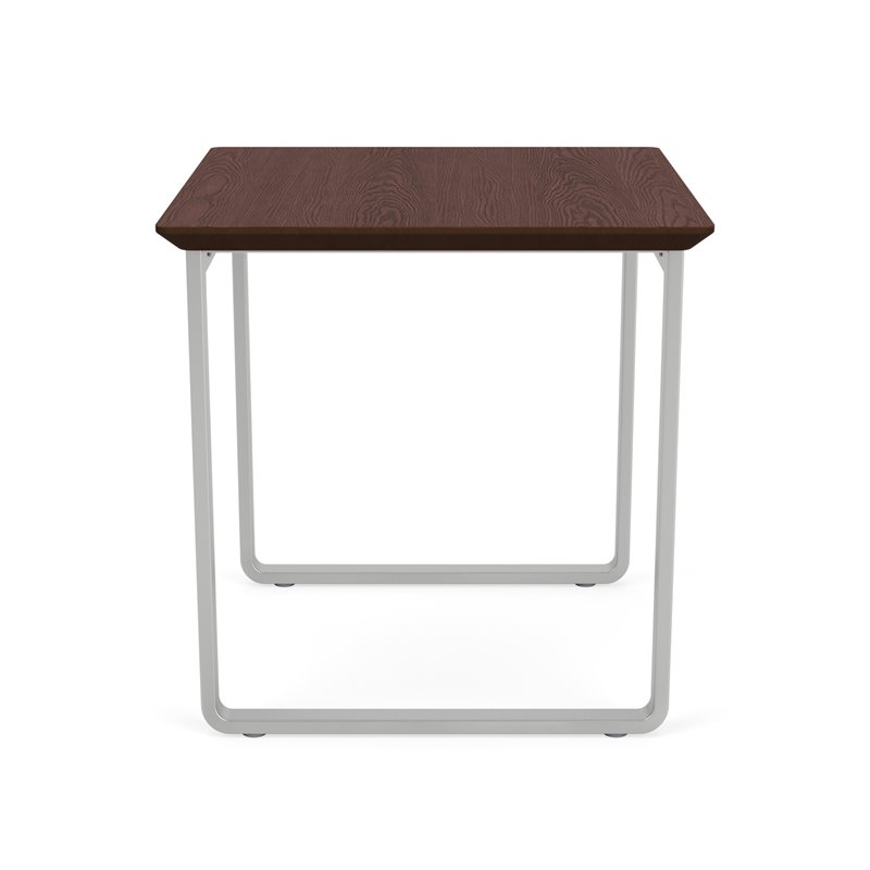 Gansett Reception Waiting Room Steel End Table / Silver Steel / Walnut