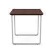 Gansett Reception Waiting Room Steel End Table / Silver Steel / Walnut