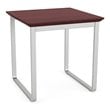 Gansett Reception Waiting Room Steel End Table / Silver Steel / Mahogany