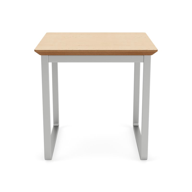 Gansett Reception Waiting Room Steel End Table / Silver Steel / Natural