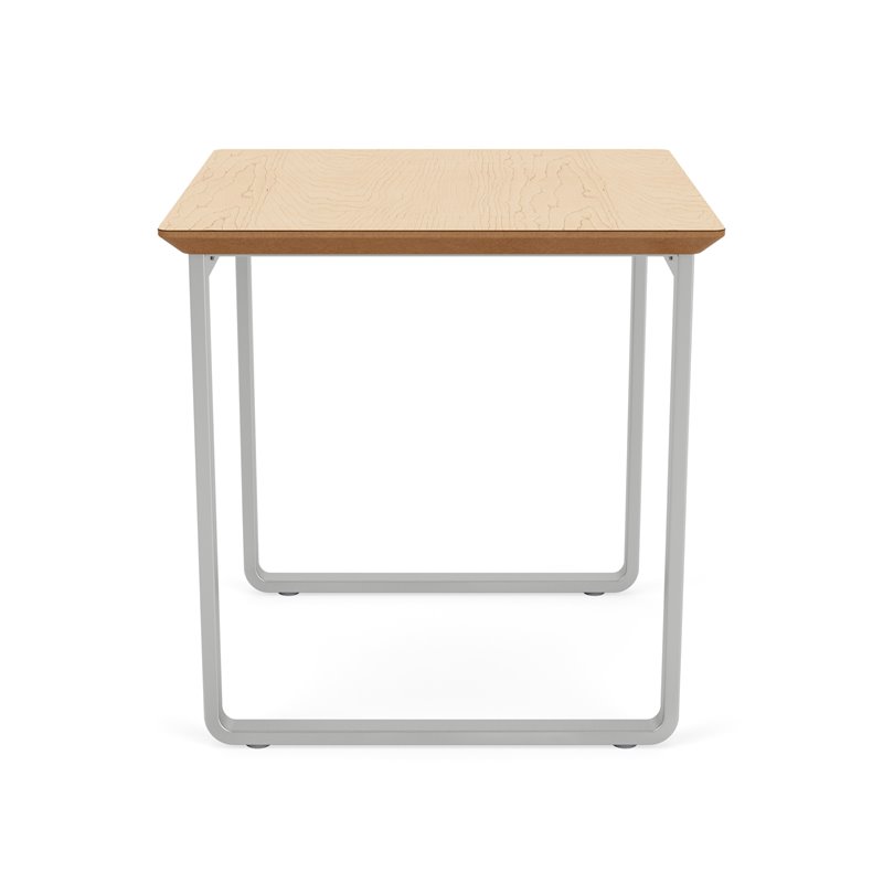 Gansett Reception Waiting Room Steel End Table / Silver Steel / Natural