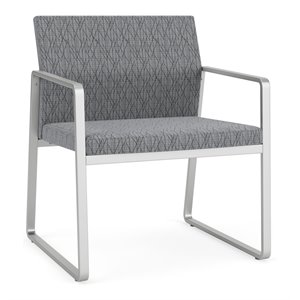 Gansett Reception Waiting Room Oversize Guest Chair / Silver Steel / Gray