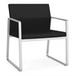 Gansett Reception Waiting Room Oversize Guest Chair / Silver Steel / Black