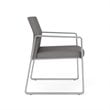 Gansett Reception Waiting Oversize Guest Chair / Silver Steel / Light Gray