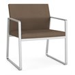 Gansett Reception Waiting Room Oversize Guest Chair / Silver Steel / Brown