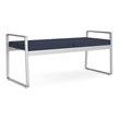 Gansett Reception Waiting Room Healthcare 2-Seat Bench / Silver Steel / Blue