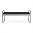 Gansett Reception Waiting Room Healthcare 2-Seat Bench / Silver Steel / Black
