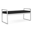 Gansett Reception Waiting Room Healthcare 2-Seat Bench / Silver Steel / Black