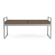 Gansett Reception Waiting Room Healthcare 2-Seat Bench / Silver Steel / Brown