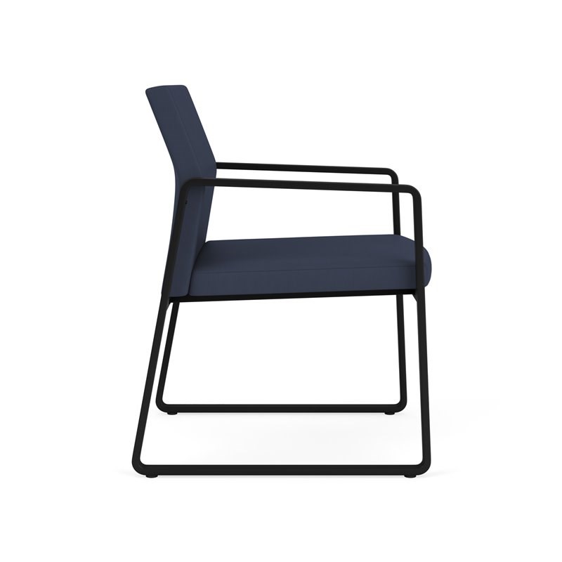 Gansett Reception Waiting Room Healthcare Guest Chair / Black Steel / Blue