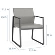 Gansett Reception Waiting Room Healthcare Guest Chair / Black Steel / Blue