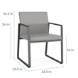 Gansett Reception Waiting Room Healthcare Guest Chair / Black Steel / Black