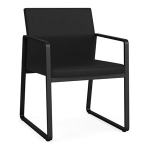 Gansett Reception Waiting Room Healthcare Guest Chair / Black Steel / Black