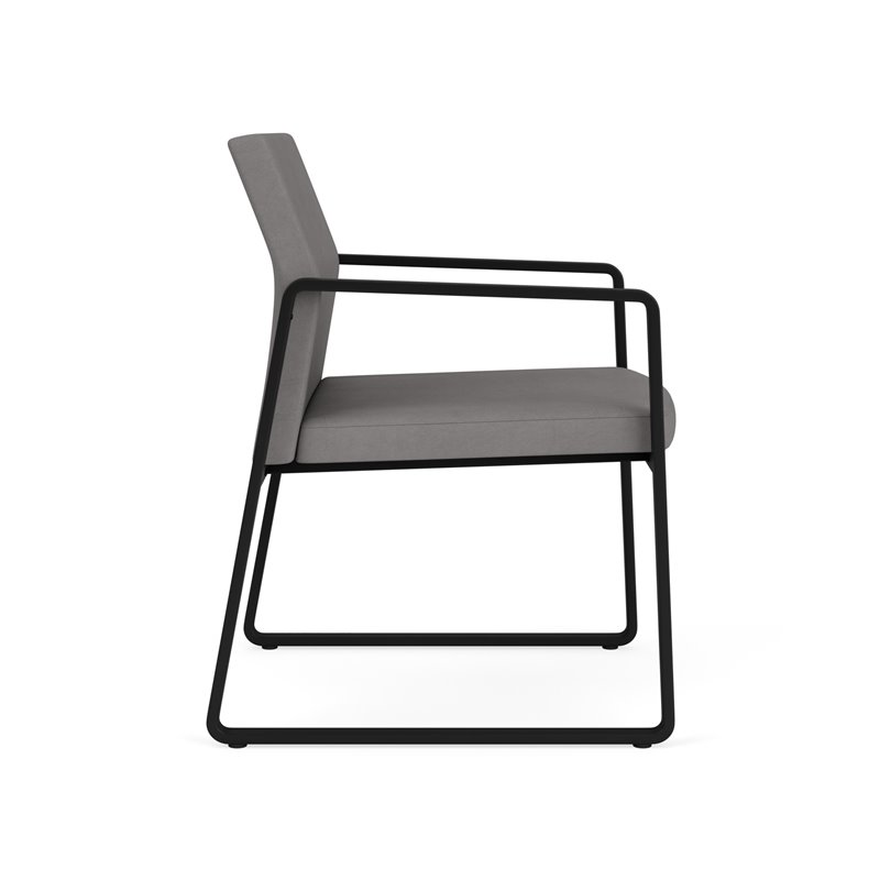Gansett Reception Waiting Room Healthcare Guest Chair / Black Steel / Light Gray
