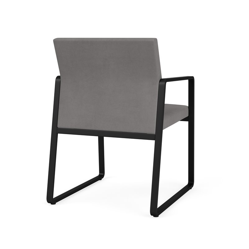 Gansett Reception Waiting Room Healthcare Guest Chair / Black Steel / Light Gray